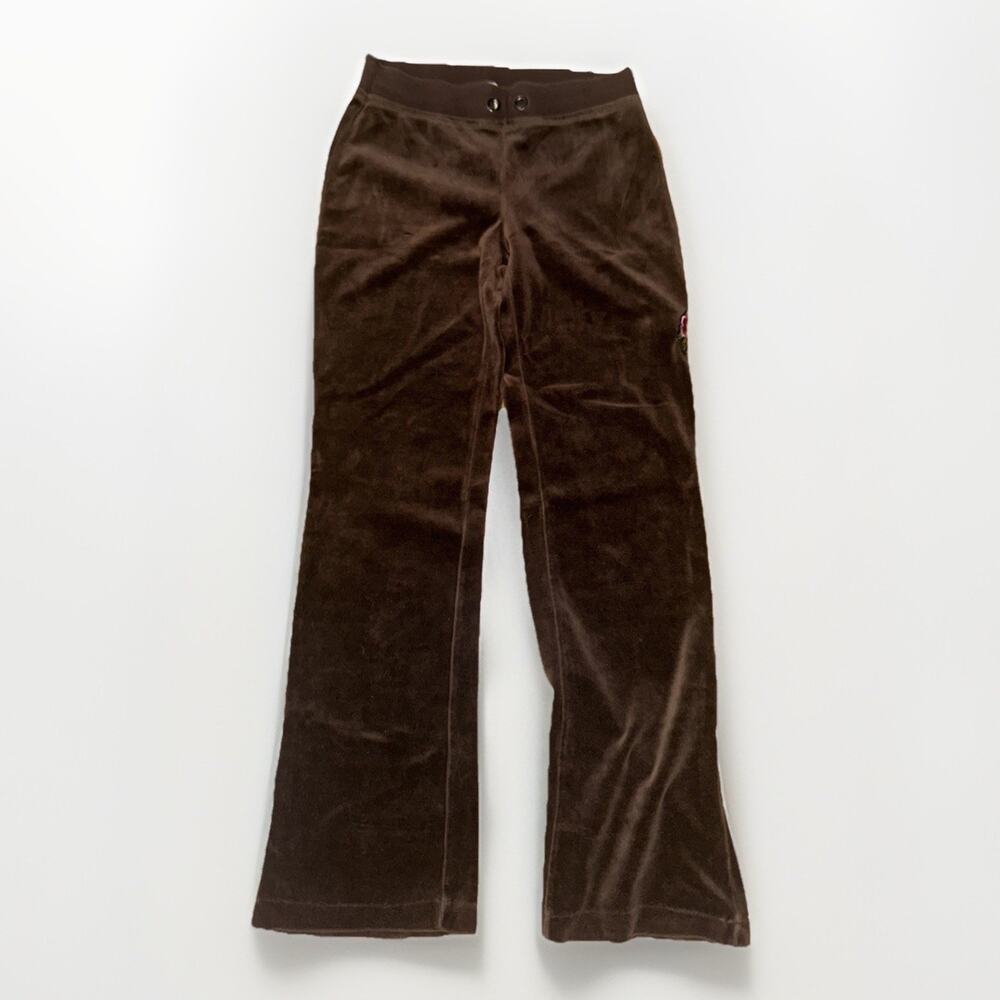 Women’s Wide Leg Velour Brown Sweatpants Large 28x28